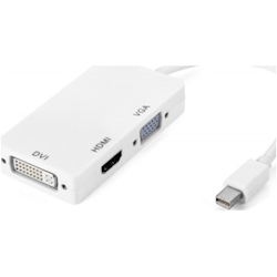 Astrotek 3 in1 Thunderbolt Mini DP DisplayPort to HDMI DVI VGA Adapter Cable for MacBook Air/Pro 32AWG OD5.0MM Gold plated White RoHS