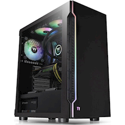 Thermaltake CA-1M3-00M1WN-00, H200 RGB Tempered Glass Mid-Tower ATX Case, Black, Drive Bays: 2x 3.5" or 3x 2.5", Expansion Slots: 7, I/O Port: USB 3.0 x 2, HD Audio x 1, RGB Button x 1, 2 Years