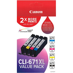 Canon CLI671XL Value Pack (1x CLI671XL BK/C/M/Y)