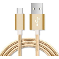 Astrotek 2m Micro USB Data Sync Charger Cable Cord Gold Colour for Samsung HTC Motorola Nokia Kndle Android Phone Tablet and Devices