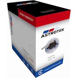 Astrotek Cat6 FTP Cable 305m Roll - Blue Full 0.55mm Copper Solid Wire Ethernet LAN Network 23AWG 0.55cu Solid 2x4p PVC Jacket