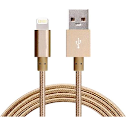 Astrotek 2m USB Lightning Data Sync Charger Gold Colour Cable for iPhone 6S 6 Plus 5 5S iPad Air Mini iPod