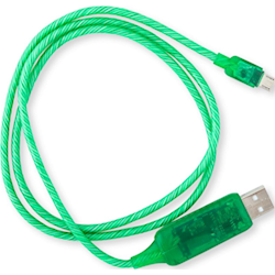 Visible Flowing Micro USB Charging Cable Green