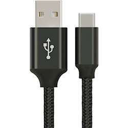 Astrotek 1m USB-C 3.1 Type-C Data Sync Charger Cable Black Strong Braided Heavy Duty Fast Charging for Samsung Galaxy Note 8 S8 Plus LG Google Macbook