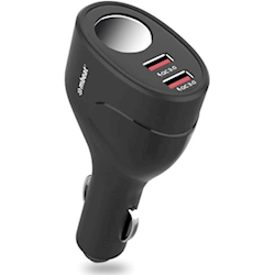 mbeat Gorilla Power Dual Port QC3.0 Car Charger and Cigarette Lighter Extender (LS)
