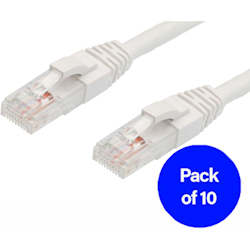 0.5m Cat6 RJ45-RJ45 Pack of 10 Ethernet Network Cable. White