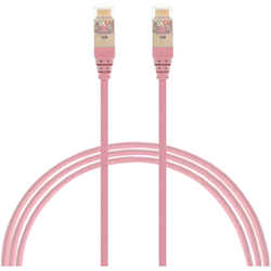 4Cabling 0.75m Cat6a RJ45 S/FTP Thin LSZH 30 AWG Network Cable. Pink