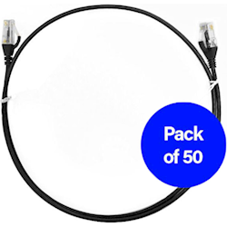4Cabling 1m Cat6 RJ45-RJ45 Pack of 50 Ethernet Network Cable. Black
