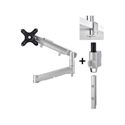 Atdec AWM Dual Monitor arm solution - dynamic arms - 400mm Post - F Clamp - Silver