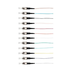 Fibre Pigtail ST OM4 Multimode 2m. 12 pack. Rainbow. Backward Compatible With OM3
