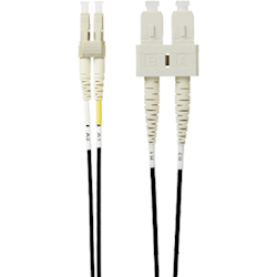 0.5m LC-SC OM4 Multimode Fibre Optic Patch Cable: Black