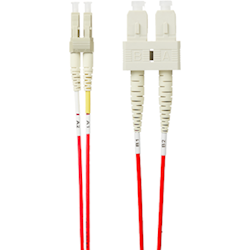 1m LC-SC OM4 Multimode Fibre Optic Patch Cable: Red