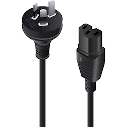 ALOGIC 2M AUS 3 PIN MAINS PLUG TO IEC C15 HIGH TEMPERATURE MALE TO FEMALE