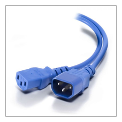 ALOGIC 0.5m IEC C13 to IEC C14 Computer Power Extension Cord Male to Female BLUE