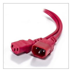 ALOGIC 1m IEC C13 to IEC C14 Computer Power Extension Cord Male to Female-RED