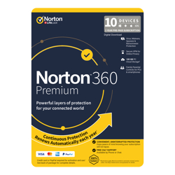 Symantec N360 PREM 100GB AU 1U 10D 12MO ENR DVDSLV NOTE: Credit Card OR PAYPAL Required for Activation and USE