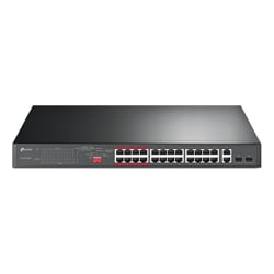 TP-Link 24-Port PoE 10/100Mbps Unmanaged Switch Gigabit RJ45(2) GbE/PoE+(24) 5yr Wty