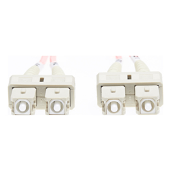 4Cabling 10m SC-SC OM1 Multimode Fibre Optic Cable: Salmon Pink