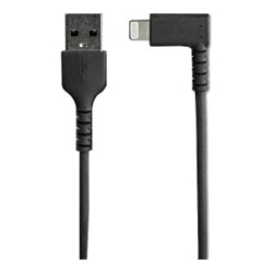 StarTech STARTECH.COM 2M USB-A TO LIGHTNING CHARGE/SYNC CABLE Right ANGLED DURABLE MFi BLACK 2