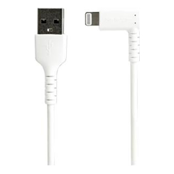 StarTech STARTECH.COM 2M USB-A TO LIGHTNING CHARGE/SYNC CABLE Right ANGLED DURABLE MFi WHITE 2