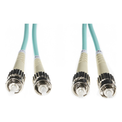 20m ST-ST OM4 Multimode Fibre Optic Cable: Aqua