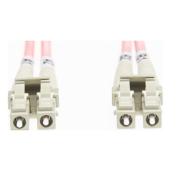 2m LC-LC OS1 / OS2 Singlemode Fibre Optic Cable: Salmon Pink