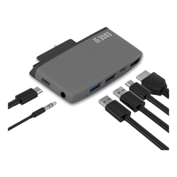 mbeat Edge Go Multifunction USB- C Hub for Microsoft Surface Go    USB 3.0 Data x 2 USB-C Data x 1 HDMI 3.5mm Audio USB-C PD pass through charge)