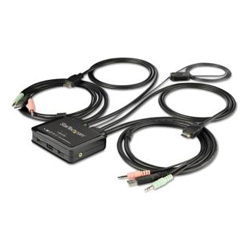 StarTech STARTECH.COM 2 Port USB HDMI 4K 60HZ CABLE KVM SWITCH W/ AUDIO