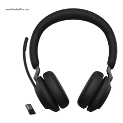 Jabra WIRELESS EVOLVE2 65 MS STEREO BLUETOOTH HEADSET W/CHARGING Stand + USB-A +LINK 380A