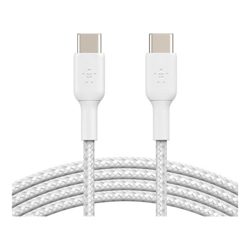 Belkin 1M USB-C TO USB-C CHARGE/SYNC CABLE Braided BOOST CHARGE WHITE 2 YRS