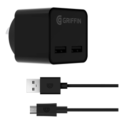 Griffin PowerBlock Dual Port with Micro USB cable