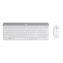 Logitech Slim Wireless Keyboard and Mouse Combo MK470 White