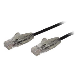 3 m Cat6 Cable - Slim Cat6 Patch Cord - Black - Snagless RJ45 Connectors - Gigabit Ethernet Cable - 28 AWG (N6PAT300CMBKS)