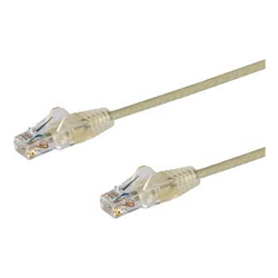 2.5 m Cat6 Cable - Slim Cat6 Patch Cord - Grey - Snagless RJ45 Connectors - Gigabit Ethernet Cable - 28 AWG (N6PAT250CMGRS)