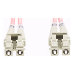 1.5m LC-LC OS1 / OS2 Singlemode Fibre Optic Cable: Salmon Pink