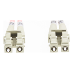1.5m LC-LC OM4 Multimode Fibre Optic Cable: Salmon Pink
