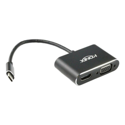 4Cabling USB 3.1 Type-C Male to VGA & HDMI Converter | 20cm