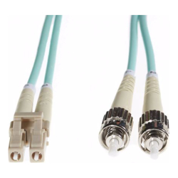 4Cabling 1m LC-ST OM4 Multimode Fibre Optic Cable: Aqua
