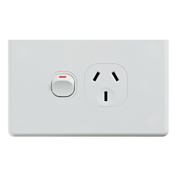 4Cabling 4C | Classic Single Power Point 250V 10A Horizontal