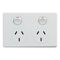 4Cabling 4C | Classic Double Power Point 250V 10A Horizontal
