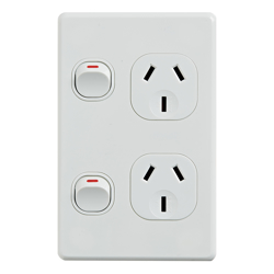 4Cabling 4C | Classic Double Power Point 250V 10A Vertical