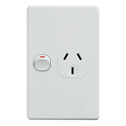 4Cabling 4C | Classic Single Power Point 250V 10A Vertical