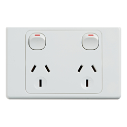 4Cabling 4C | Ultima Double Power Point 250V 10A Horizontal