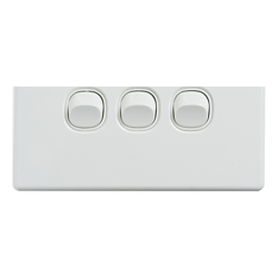 4Cabling 4C | Elegant Wall Switch 3 Gang 250V 16A Horizontal