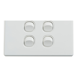 4C | Elegant Wall Switch 4 Gang 250V 16A - Horizontal