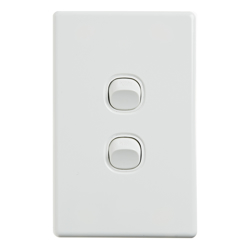4Cabling 4C | Elegant Wall Switch 2 Gang 250V 16A Vertical