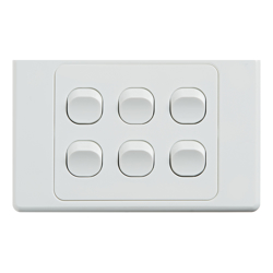 4Cabling 4C | Ultima 6 Gang Switch 250V 16AX Horizontal