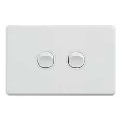 4Cabling 4C | Classic 2 Gang Switch 250V 16AX Horizontal