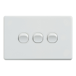 4Cabling 4C | Classic 3 Gang Switch 250V 16AX Horizontal