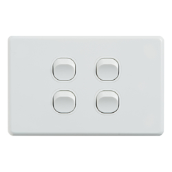4Cabling 4C | Classic 4 Gang Switch 250V 16AX Horizontal